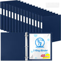 Henoyso 48 Pcs 3 Ring Binder 0.5 Inch Round Fits Letter Size 8.5'' x 11'' Paper