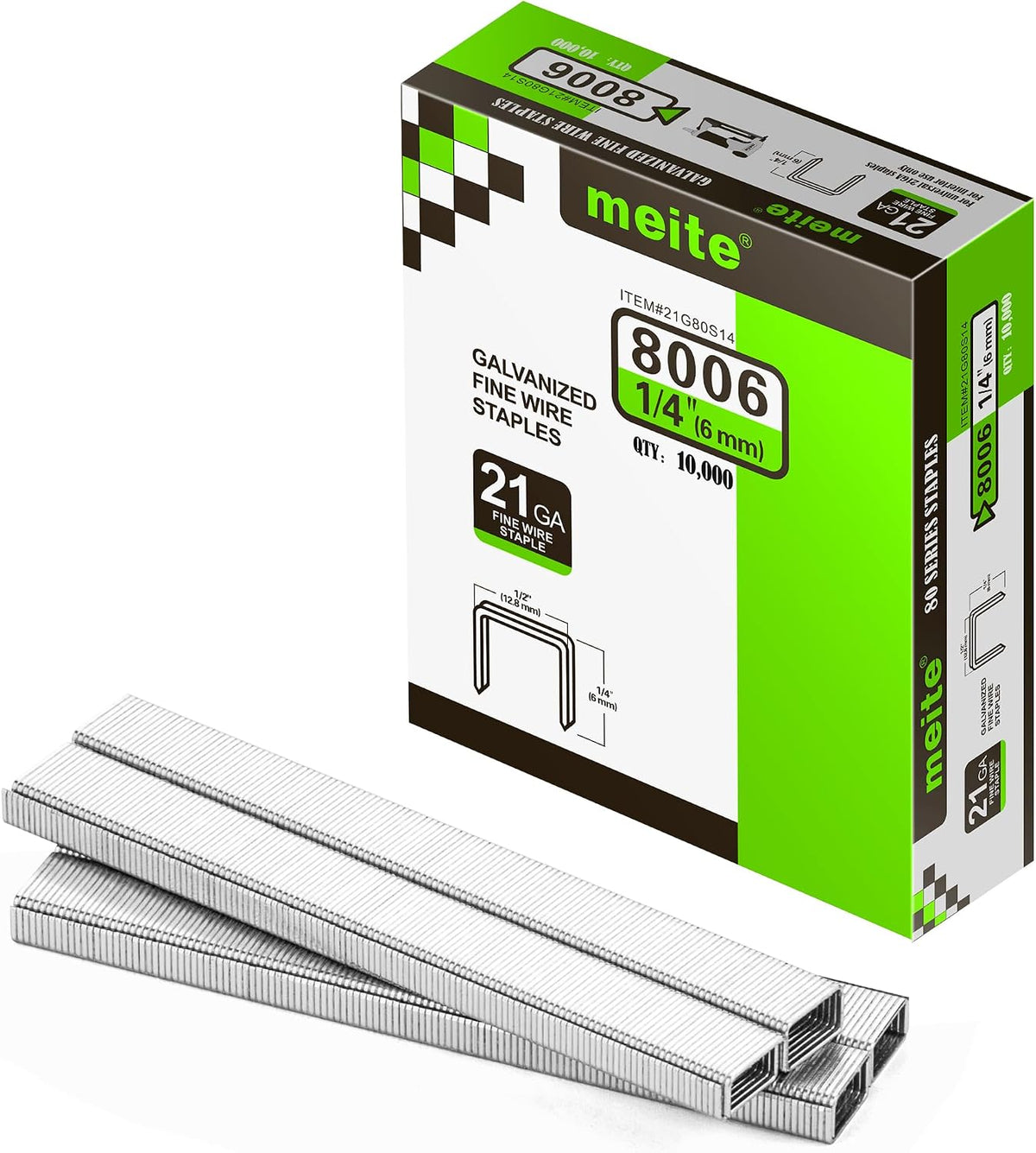 meite 21 Gauge Upholstery Staples, 1/2-Inch Crown