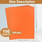 Silunkia 100 Sheets Orange Cardstock 8.5 x 11 Halloween Paper, 75lb Heavyweight - Image 2