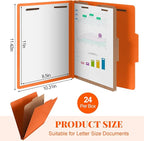 Skyygemm 24 Pcs Classification Folders Letter Size, 1 Divider Pressboard File - Image 2