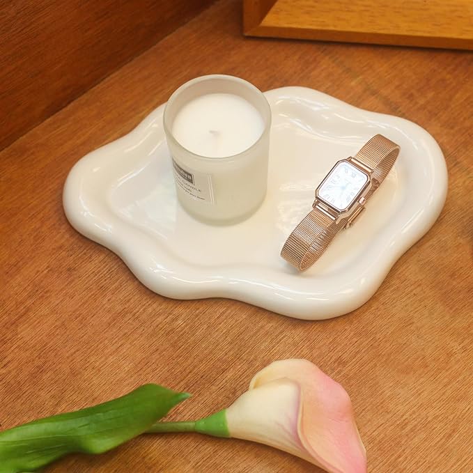 CCINPPY Ceramic Jewelry Tray Trinket Dish, Decorative Cloud Vanity Key Tray by CCINPPYJEWELRYACCESSORIES