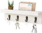 HRONRAD Rustic Key Holder for Wall, Farmhouse Wall Shelf by Hronrad