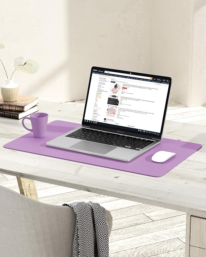 YSAGi Non-Slip Leather Desk Pad, Waterproof Laptop Computer Desk Keyboard Mat - Image 2