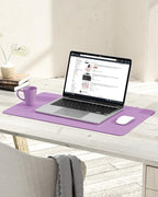 YSAGi Non-Slip Leather Desk Pad, Waterproof Laptop Computer Desk Keyboard Mat - Image 2