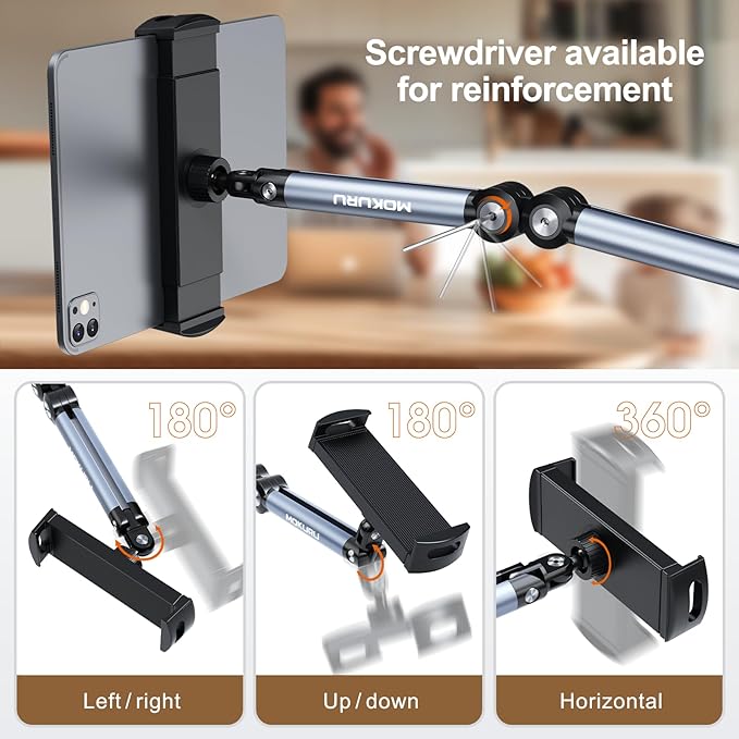Tablet Floor Stand, 360° Rotation Tablet Holder, Compatible - Image 4