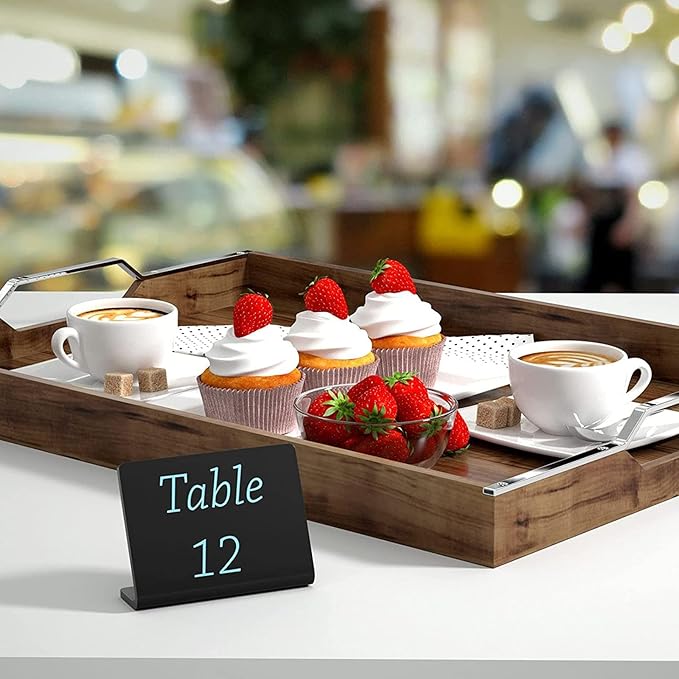 VILLCASE 10pcs Mini Chalkboard Signs Reusable Acrylic Desktop Message Boards - Image 2