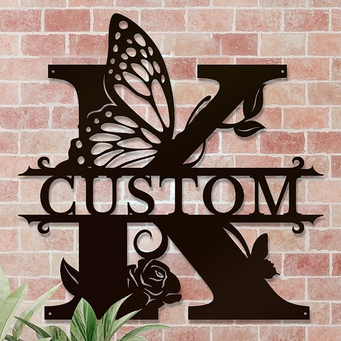 Personalized Custom Letter Name metal Signs, Custom Black Letter Monogram Wall - Image 4