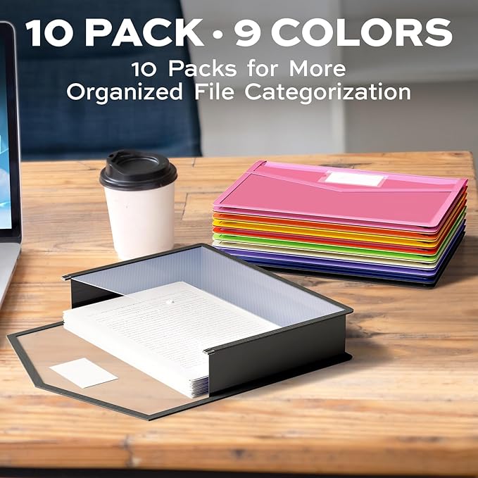 Deli 10 Pack Plastic Expanding File Folder, Folders - Image 3