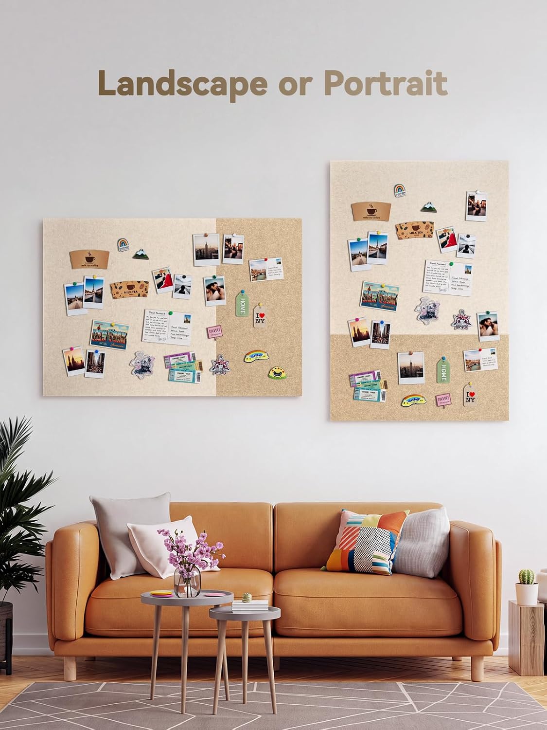 Two-Tone Felt Bulletin Board, 23.6 x 35.4 Decorative Pin Board