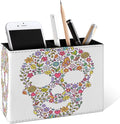 Famame Abstract Floral Leaves Skull Pencil Holder by Famame