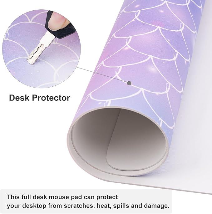 QIYI Large Desk Pad, Colorful Mouse Pad Desktop Decor, Waterproof PU Leather - Image 3