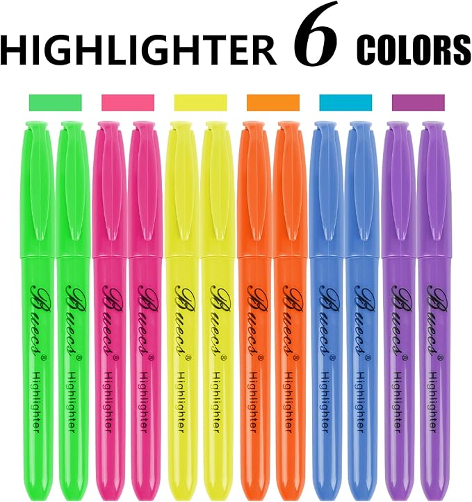 Buecs Highlighters Bulk Pack, Chisel Tip, suitable - Image 2