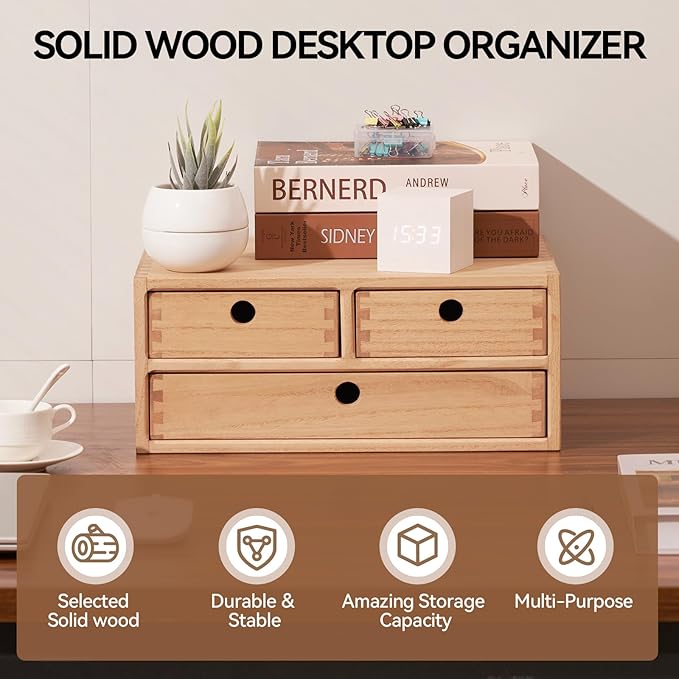 Kirigen Natural Wooden Desktop Organizer - Image 3