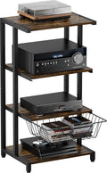 Ardier Media Stand with Detachable Baskets, 4-Tier AV Media Stand Corner Shelf by Ardier
