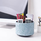 Hennaja Round Leather Art Supply Organizer, Remote Control Holder, 360 Degree - Image 7