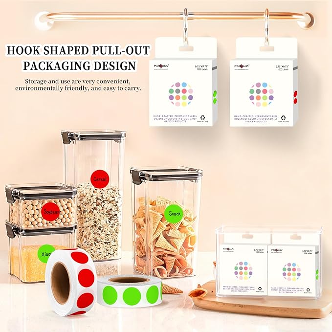 PARLAIM 2 Rolls 2000PCS 3/4" Round Circle Color-Code Dot Stickers, 2 Color - Image 7
