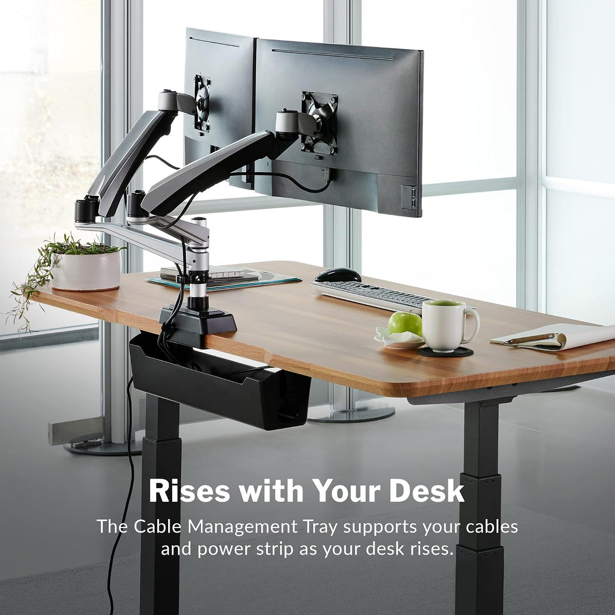 Vari Cable Management Tray - Under Desk Cord & Wire Organizer - Ideal for...