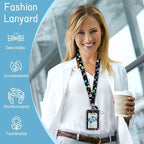 ID Badge Holder with Lanyard, Cute Badge Reel Badge Clip Retractable, Lanyards - Image 2