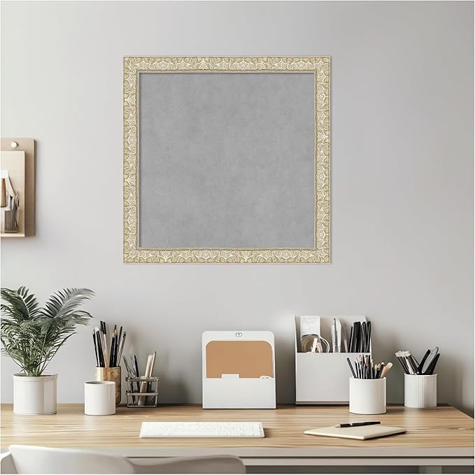 Amanti Art Silver Framed Magnetic Board 18x18 Small Vision Board - Image 5