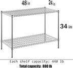 Regal Altair 24" Deep x 48" Wide x 34" Height Wire Shelving Kit | 2-Tier | NSF - Image 3