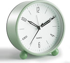 Analog Alarm Clock, 4 inch Super Silent Non Ticking Small Clock by JALL