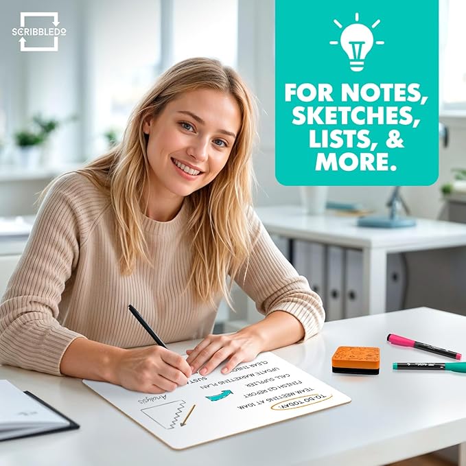 Scribbledo Small White Board Dry Erase Mini Whiteboard 9x12 Inch Small Dry - Image 4
