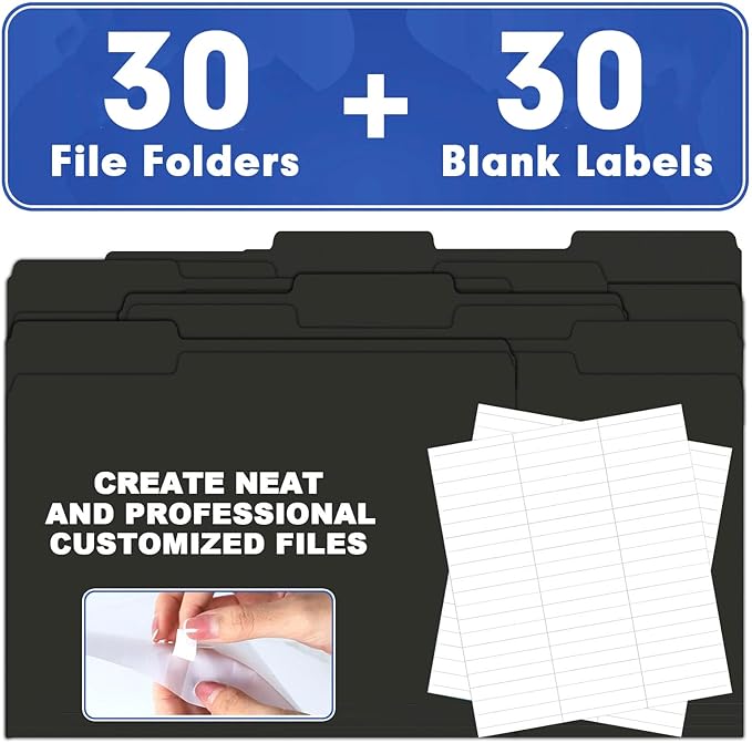 File Folder, HERKKA 30 Pack 1/3 Cut Tab File Folders, File Folders Great - Image 5