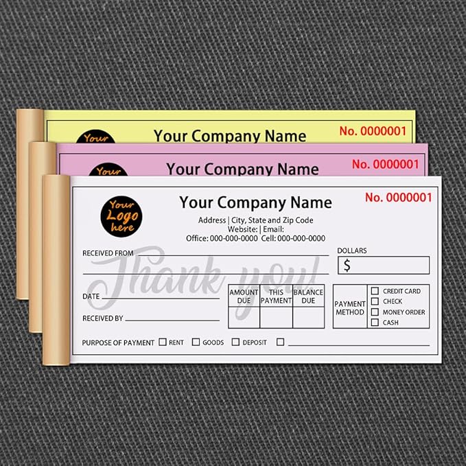 Personalized Invoice Book Custom 2 Part/3 Part Receipt Book Quote Estimate - Image 2