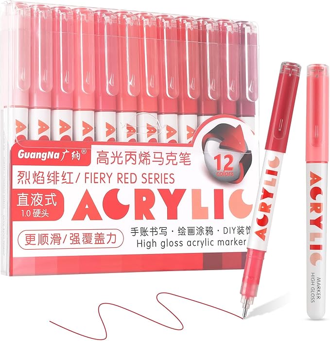 kander Acrylic Gel Pens, 12 Colors Highlighter Acrylic Gel Ink Pens by Yourcreativeassistant
