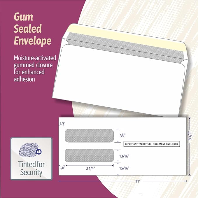 NextDayLabels - 3 UP Laser W-2 Forms, Employee Copy, Horizontal Format - Image 3