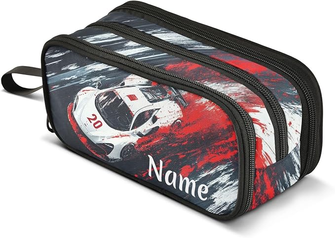 BOENLE Custom Racing Car Truck Pencil Case Box Boys Girls Personalized Name by BOENLE-WELCOMEYOURCOMING