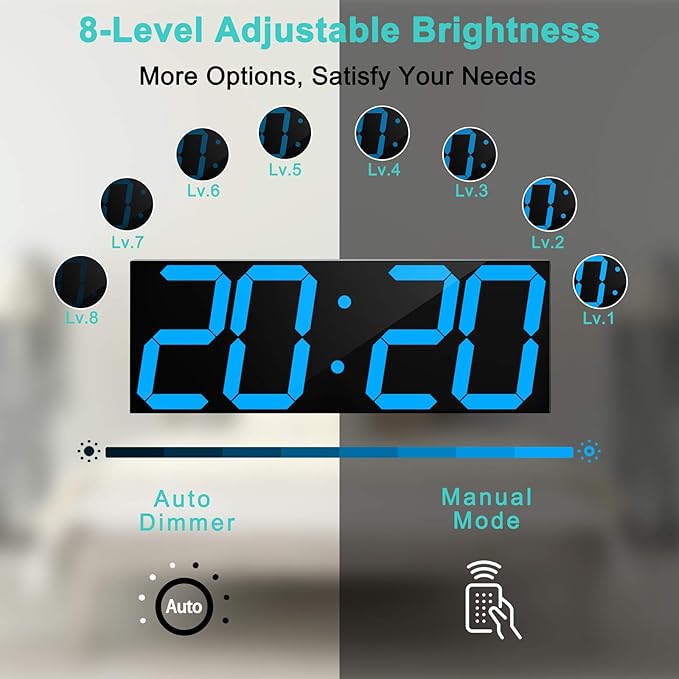 LED Large Digital Wall Clock, Oversize Wall Clock - Image 3