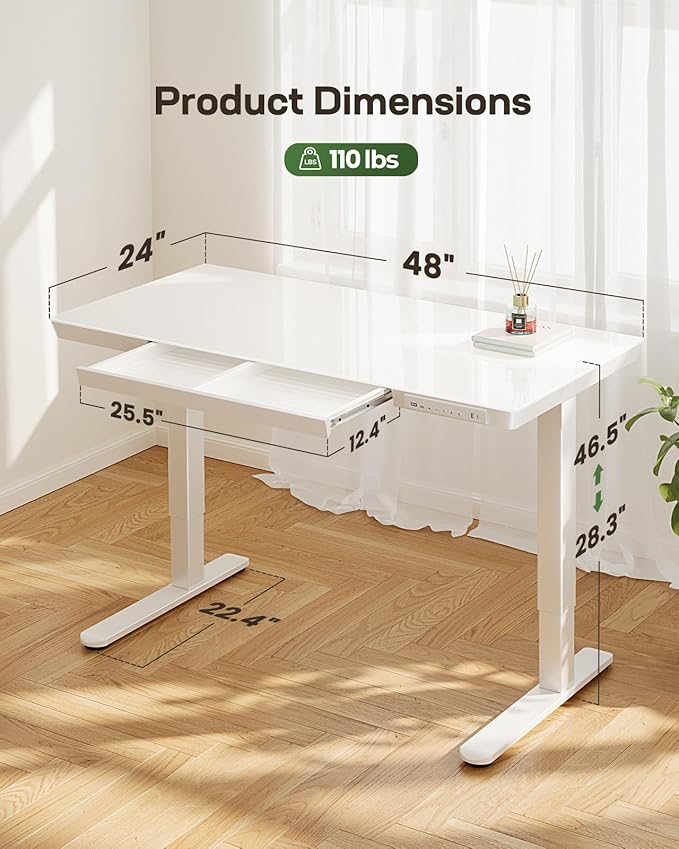 Marsail Glass Standing Desk - Image 3
