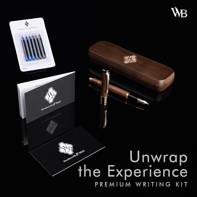 Wordsworth & Black Fountain Pen Set, Luxury Bamboo Wood - Image 3