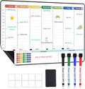 POPRUN Dry Erase Board Magnetic Weekly Calendar Whiteboard by POPRUN