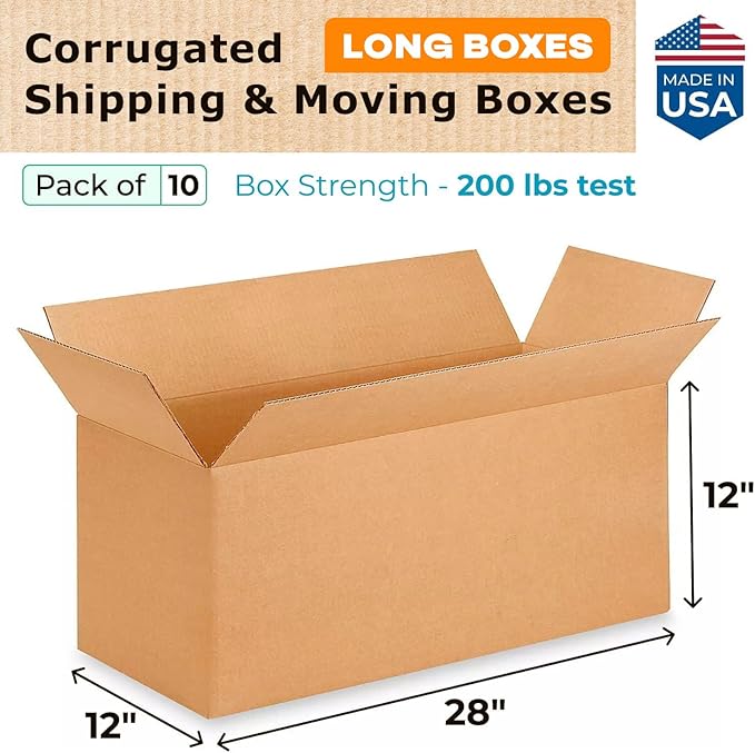 Long Shipping & Moving Boxes 28x12x12 inches - Image 2