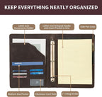 Geslun Personalized Genuine Leather 3 Ring Binder, Custom Engraved 8.5 x 11 - Image 7
