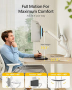 monTEK Dual Monitor Arm with USB, Mechanical Spring Monitor Arm - Image 3