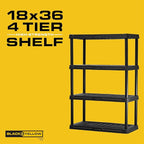 CENTREX CX 4-Tier Plastic Storage Shelving Unit, Heavy Duty, 150lbs Per Shelf - Image 4