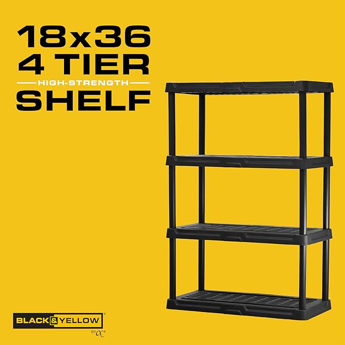 CENTREX CX 4-Tier Plastic Storage Shelving Unit, Heavy Duty, 150lbs Per Shelf - Image 4