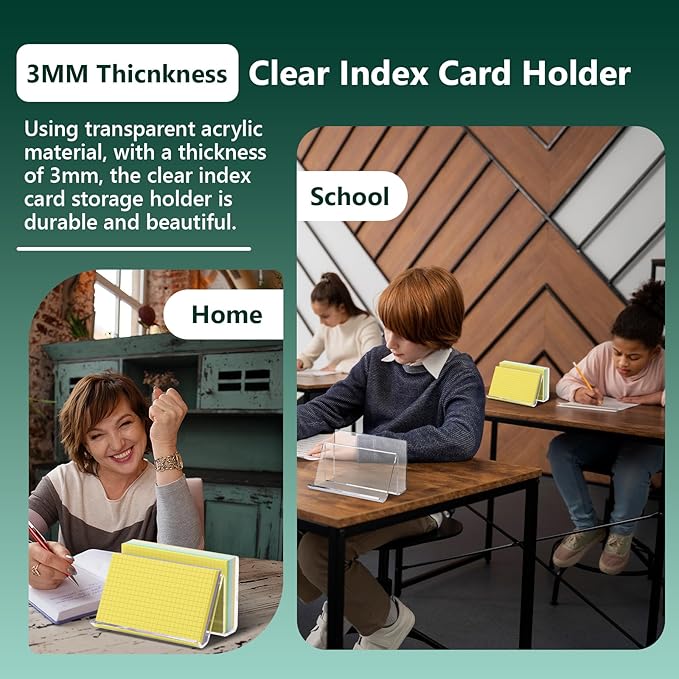 2 Pack Index Card Display Stand 4x6 Index Card Storage Box Flash Card Holder - Image 5