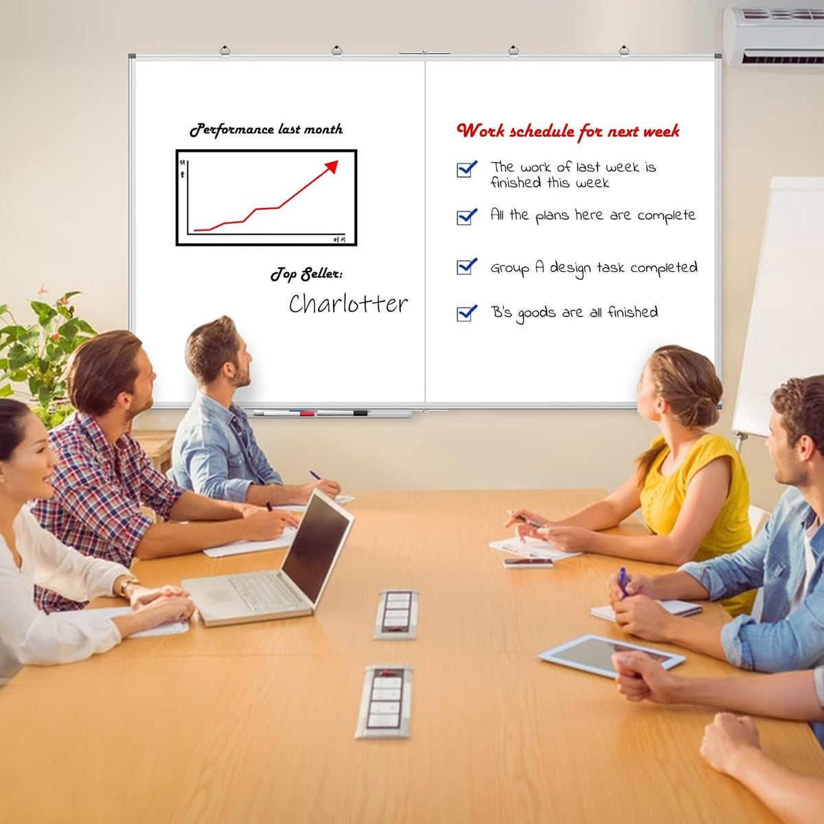 60x36 Large Whiteboard for Wall, Magnetic Dry Erase Board for Office