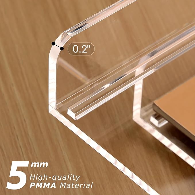 SANRUI 2 Tier Acrylic Stackable Paper Letter Tray, Vertical A4 File Desk - Image 5