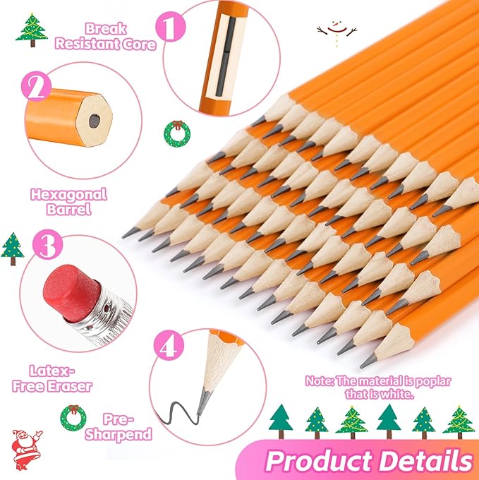 Donyang 360 Pack #2 Pencils Bulk, Pre-Sharpened Number 2 HB Yellow Pencils - Image 2