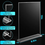 Argvey 8 Pack Acrylic Sign Holder 8.5 x 11 Vertical - Image 5