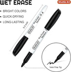 Shuttle Art Wet Erase Markers, 15 Pack Black 1mm Fine Tip Smudge-Free Markers - Image 2