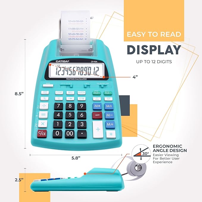 CATIGA New & Upgraded 2025 Printing Calculator Adding Machine 10 Key, Desktop - Image 6