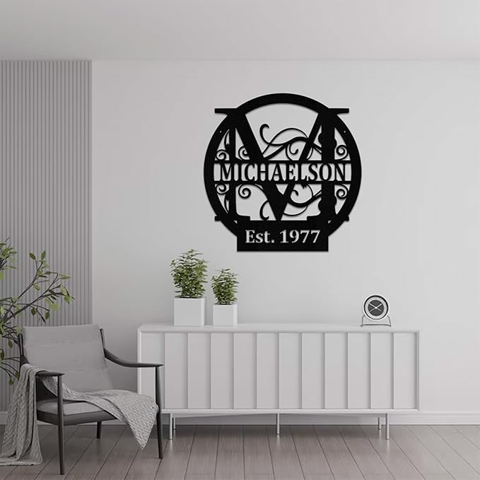 Personalized Metal Monogram Sign EST. Wedding Gift. Family Name Sign. Outdoor - Image 2