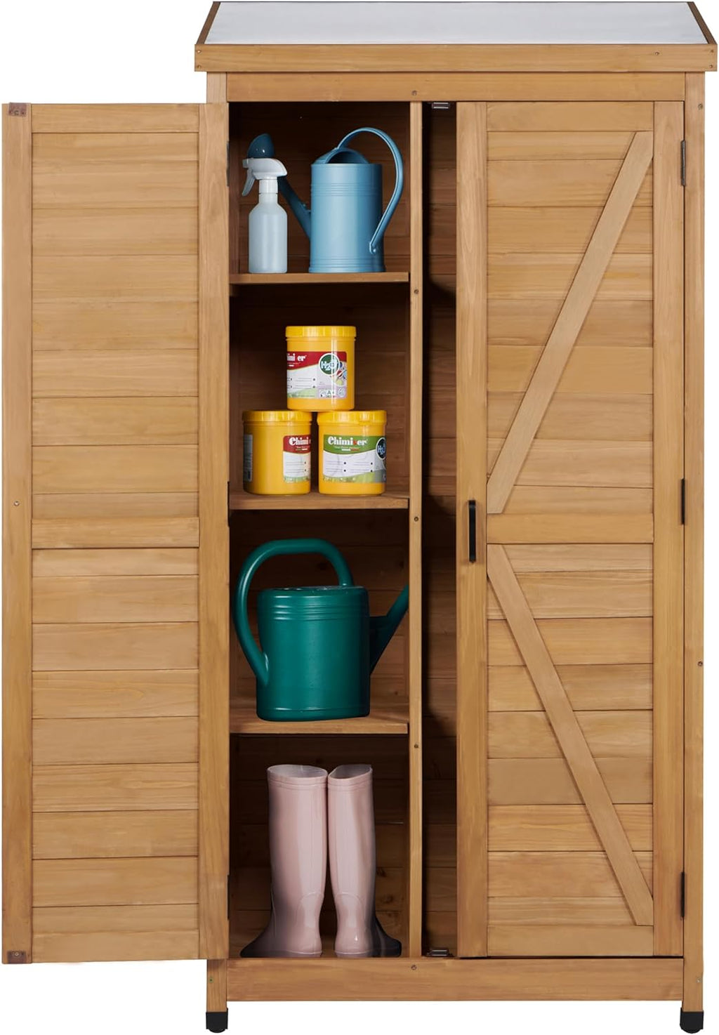 68'' outdoor storage cabinet, wooden garden tool cabinet, main product view