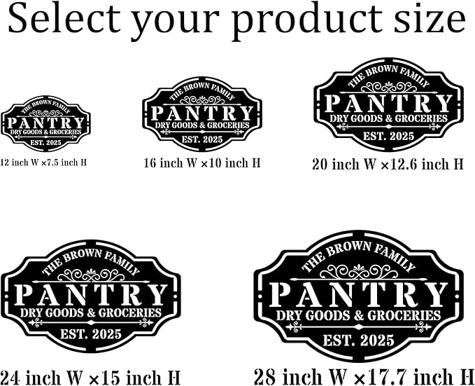HYTSIGN Personalized Metal Farmhouse Pantry Sign, Wall Decor, Kitchen Signs - Image 3